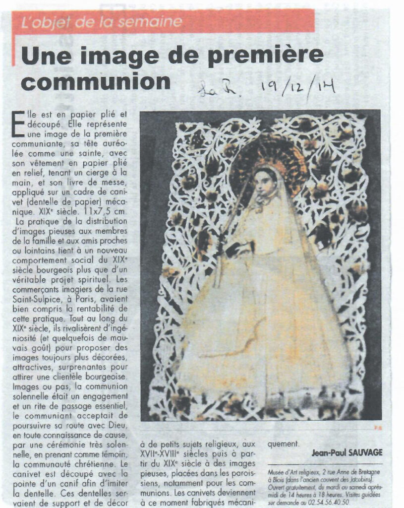 Une image de première communion